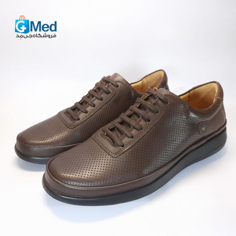 کفش چرم مردانه پاتکان طب مدل Active رنگ قهوه ای